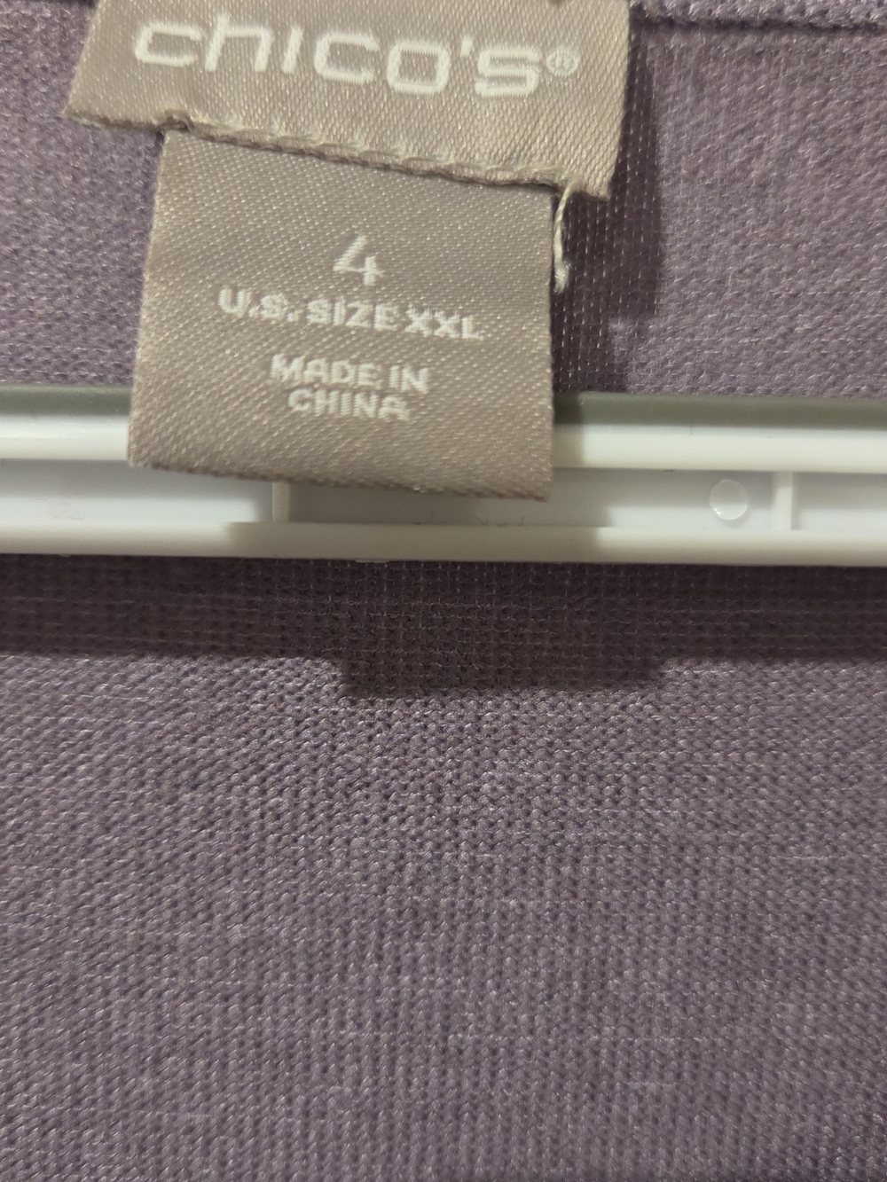 Chico's Lavender Long-Sleeve Scoop Neck Top Chico's Size 4 - Picture 4 of 7